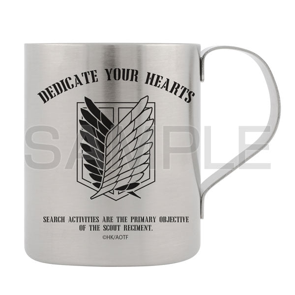 Stainless Steel Attack on Titan Dedicate your hearts mug front