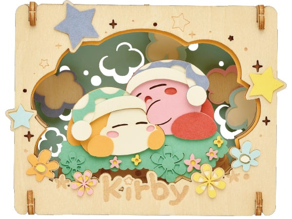 Hoshi-no-kirby-paper-theatre-wood-style-diorama-craft-kit-nap-time-kirby-front