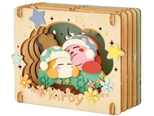 Hoshi-no-kirby-paper-theatre-wood-style-diorama-craft-kit-nap-time-kirby-side