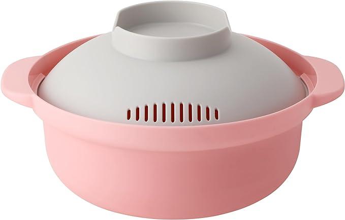 Pink Microwave cookware pot front