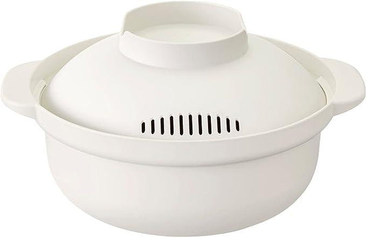 White Microwave cookware pot front