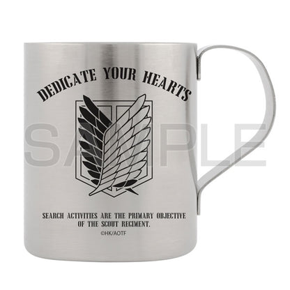 Stainless Steel Attack on Titan Dedicate your hearts mug front