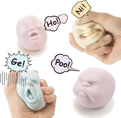 Caomaru face shaped anti-stress ball all four expressions squeezed with speech  bubbles