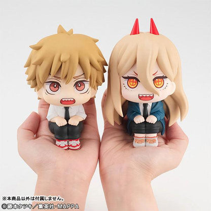 Lookup series Anime Figure Chainsaw Man Denji and Power figure on palms