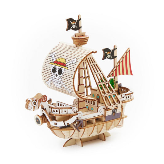 KIGUMI DIY Wooden One Piece Pirate Ship Puzzle kit Going Merry diagonal