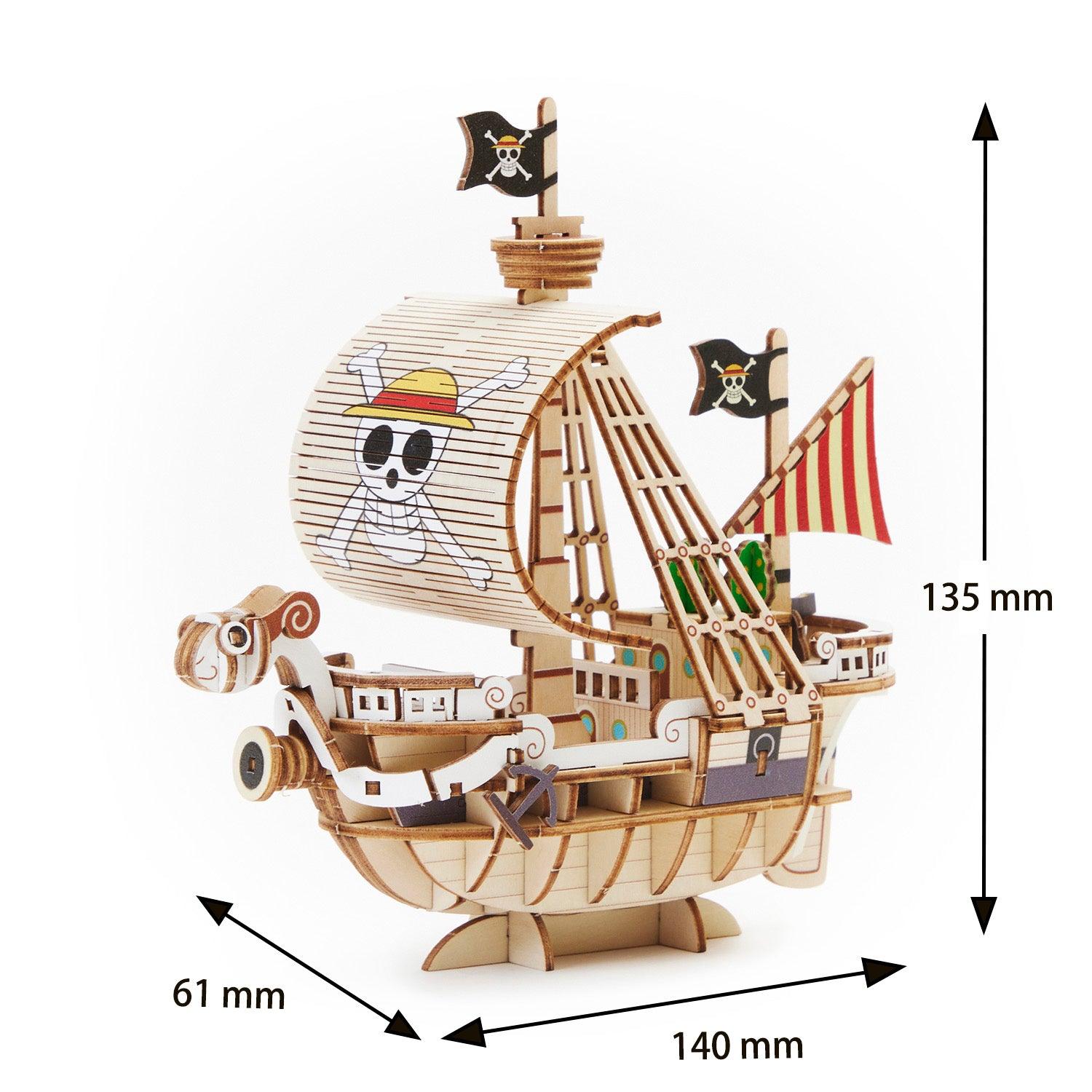 KIGUMI DIY Wooden One Piece Pirate Ship Puzzle kit Going Merry dimensions