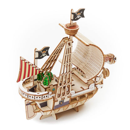 KIGUMI DIY Wooden One Piece Pirate Ship Puzzle kit Going Merry top