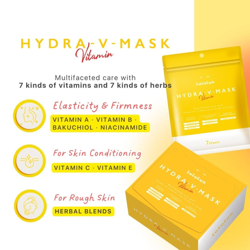 Lululun Hydra V Face Mask: Vitamin Infused Serum Hydrating Face Mask Sheet benefits of included vitamins and herbs