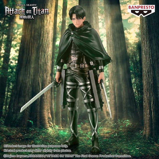 Banpresto Attack on Titan Final Season Levi Anime figure forest background front