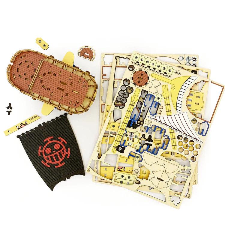 Kigumi DIY Wooden One Piece Pirate Ship Puzzle kit Trafalgar Law Submarine Polar Tang building blocks pieces