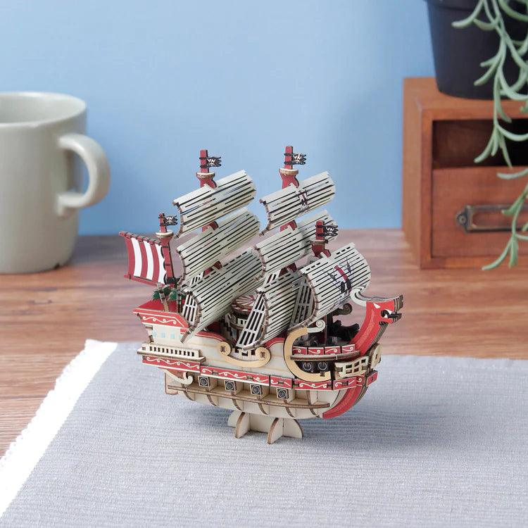 Kigumi DIY Wooden One Piece Pirate Ship Puzzle kit Red Hair Pirates Red Force zoom out decoration