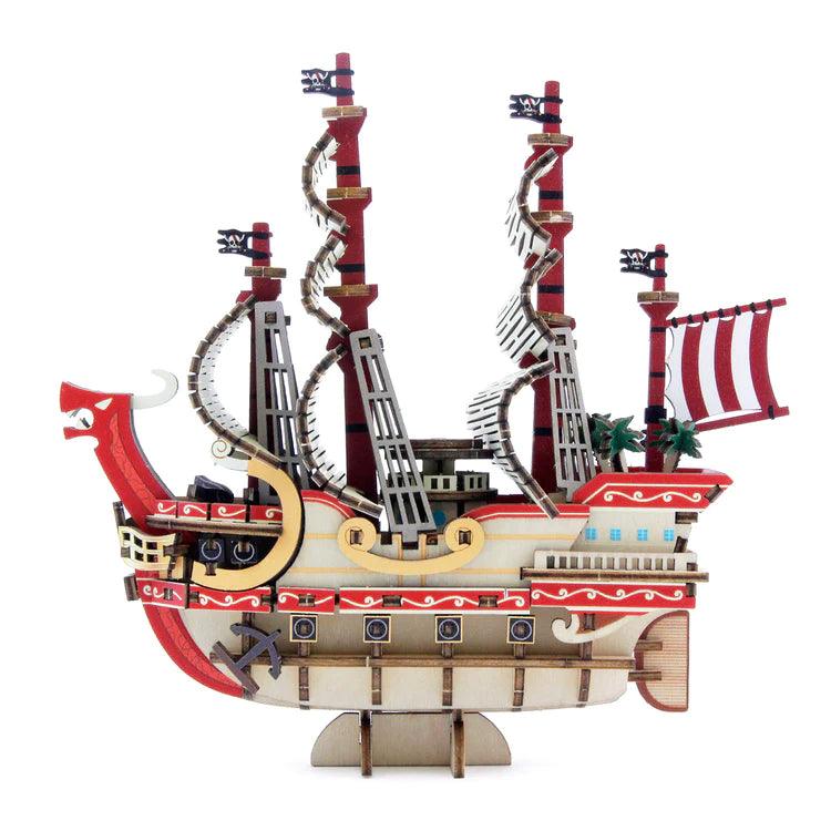 Kigumi DIY Wooden One Piece Pirate Ship Puzzle kit Red Hair Pirates Red Force side