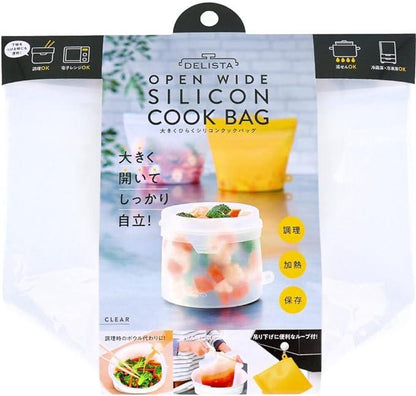 Delista Microwave safe Silicone cook bag clear packaged