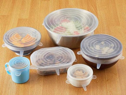 Silicone food wrap on different size utencils