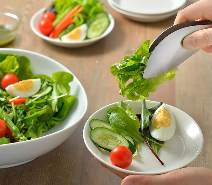 AUX stainless steel toriwake tongs serving salad